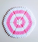 Banyo Lifi Yün El Örmesi Altıgen Düz Desenli PEMBE - 1