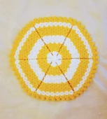 Banyo Lifi Yün El Örmesi Altıgen Düz Desenli  SARI - 2