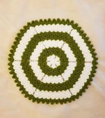 Banyo Lifi Yün El Örmesi Altıgen Düz Desenli  KINA YEŞİLİ - 1