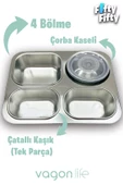 Vagonlife Büyük Ebat 1200 ML (Sızdırmaz,Karışmaz 4 Bölmeli) Lunch Box Yeni Nesil Sefer Tası -FF7080 - 9