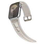 Apple Watch 1 2 3 4 5 6 7 8 9 Se Ultra 49/45/44/42 mm KRD-117 Hava Alabilen Delikli Metal Süslemeli Desenli Silikon Kordon thumbnail 8