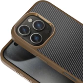 Apple iPhone 16 Pro Kılıf Karbon Fiber Görünümlü Parlak Kamera Çerçeveli Zore Venus Kapak thumbnail 4