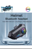 2 Eşleşmeli Kask Intercom Kulaklık Y10 2X Su Geçirmez 300 Mt Bluetooth Motosiklet Kulaklık - 2