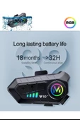 2 Eşleşmeli Kask Intercom Kulaklık Y10 2X Su Geçirmez 300 Mt Bluetooth Motosiklet Kulaklık - 5