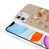 Apple iPhone 11 Kılıf Çiçek Desenli Parlak Taşlı Sert Silikon Zore Garden Kapak - 12