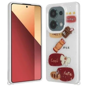 Xiaomi Poco M6 Pro 4G Kılıf Parlayan Simli Kabartma Figürlü Zore Cevze Kapak - 3