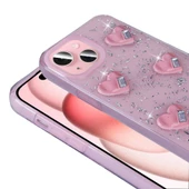 Apple iPhone 13 Kılıf Airbagli Simli Arka Yüzey Zore Işıltı Silikon Kapak thumbnail 12