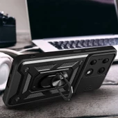 Xiaomi Poco M6 Pro 4G Kılıf Magnetik Standlı Kamera Korumalı Zore Sürgülü Vega Kapak - 5