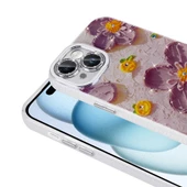 Apple iPhone 14 Kılıf Çiçek Desenli Parlak Taşlı Sert Silikon Zore Garden Kapak thumbnail 7