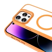 Apple iPhone 14 Pro Max Kılıf Magsafe Şarj Özellikli Standlı Zore Magsafe Klon Lensli Kapak thumbnail 4