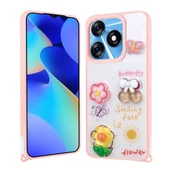 Tecno Spark 10 4G Kılıf Parlayan Simli Kabartma Figürlü Zore Cevze Kapak thumbnail 2