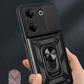 Tecno Camon 20 Pro 4G Kılıf Magnetik Standlı Kamera Korumalı Zore Sürgülü Vega Kapak - 8