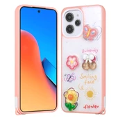 Xiaomi Redmi 12 4G Kılıf Parlayan Simli Kabartma Figürlü Zore Cevze Kapak - 4