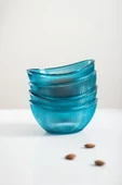 Akrilik Barok Aquamarin Oval 4'lü Küçük Kase Seti & Çerezlik & Sunumluk & İkramlık (Cam Değildir) - 5