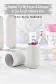 Beyaz Seyahat Tipi Diş Fırçası & Aksesuar Kutusu & Çok Amaçlı Saklama Kabı - 1