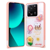 Xiaomi Mi 13T Kılıf Parlayan Simli Kabartma Figürlü Zore Cevze Kapak - 5