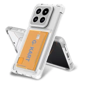 Xiaomi Mi 14 Pro Kılıf Airbag Tasarımlı Şeffaf Kartlıklı Zore G-Kart Kapak thumbnail 1