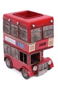 Dekoratif Metal Londra Şehir Otobüsü Kalemlik 20 cm thumbnail 6