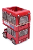 Dekoratif Metal Londra Şehir Otobüsü Kalemlik 20 cm thumbnail 10