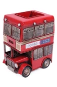 Dekoratif Metal Londra Şehir Otobüsü Kalemlik 20 cm thumbnail 7