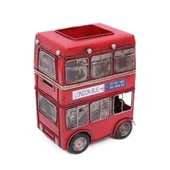 Dekoratif Metal Londra Şehir Otobüsü Kalemlik 20 cm thumbnail 4