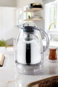 1.5 LT Isı Yalıtımlı Çay Ve Soğuk Su Termosu Şeffaf (12 Saat Sıcak Tutar& İçi Camdır) - 3