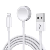 Akıllı Saat (Apple Watch SE/7/6/5/4/3/2/1 )Lightning-Wireless USB Şarj Kablosu 1.2m - 2