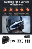 2X Kask Intercom Kulaklık Y80 2X Su Geçirmez 500 Mt Bluetooth Motosiklet Intercom Kulaklık thumbnail 2