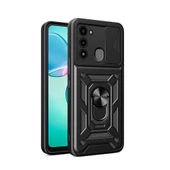 Tecno Spark 8C Kılıf Magnetik Standlı Kamera Korumalı Zore Sürgülü Vega Kapak - 1