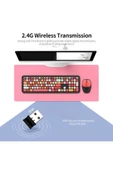 "Renkli ve Şık Tasarımlı Kablosuz Klavye & Mouse Set - Laptop ve PC Uyumlu, Uzun Pil Ömrü, Ergonomik Kullanım, Sessiz Tuşlar" - 4