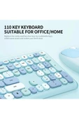 "Renkli ve Şık Tasarımlı Kablosuz Klavye & Mouse Set - Laptop ve PC Uyumlu, Uzun Pil Ömrü, Ergonomik Kullanım, Sessiz Tuşlar" - 1