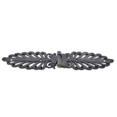 Antika Tarz Dekoratif Pirinç Yaprak Desenli Menteşe - 55x265 mm, Oksit - 1