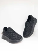 Kadın Siyah Taşlı Özel Sneaker Ayakkabı - 4