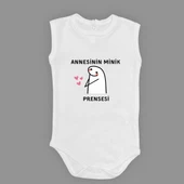 Annesinin Minik Prensesi kalpli Baskılı Bebek Body Zıbın Çıtçıtlı Badi thumbnail 3
