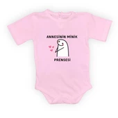 Annesinin Minik Prensesi kalpli Baskılı Bebek Body Zıbın Çıtçıtlı Badi thumbnail 9