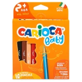 Carioca Jumbo Bebek Üçgen Kuru Boya Kalemi 10'Lu +2 Yaş - 1
