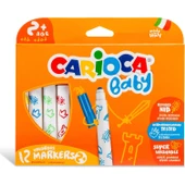 Carioca Jumbo Bebek Süper Yıkanabilir Keçeli Boya Kalemi 12'Li - 1