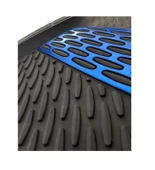 Citroen C-Elysee 2012 ve Sonrası Uyumlu Ekstra Kanallı Havuzlu Paspas Seti Krom Mavi 4D - 4