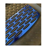 Renault Megane 2 2002-2008 Uyumlu Ekstra Kanallı Havuzlu Paspas Seti Krom Mavi 4D - 2
