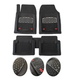 Hyundai Accent Era 2006-2011 Uyumlu Ekstra Kanallı Havuzlu Paspas Seti Krom Gümüş 4D - 1