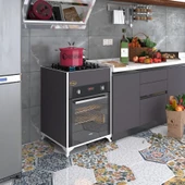 Kenzlife ankastre modülü kabini hafniyum gri fırın ocak dolabı ayaklı üstten thumbnail 1