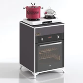 Kenzlife ankastre modülü kabini lantanyum gri fırın ocak dolabı sabit tabla ayaklı thumbnail 2