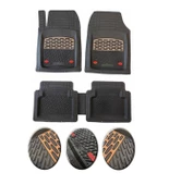 Ford Focus 2 2005-2011 Uyumlu Ekstra Kanallı Havuzlu Paspas Seti Krom Meşe 4D - 1