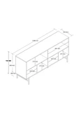 Mezza 4640 DIAMOND METAL AYAKLI KONSOL 145 CM TRAVERTEN - 2