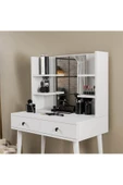 Mezza 2200 LUCKY AYNALI (AHŞAP AYAKLI) 2 ÇEKMECELİ 80 CM MAKYAJ MASASI BEYAZ - 6
