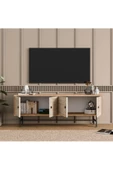 Mezza 4042 DIAMOND METAL AYAKLI TV ÜNİTESİ 150 CM SEPET-TRAVERTEN - 6