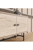Mezza 4042 DIAMOND METAL AYAKLI TV ÜNİTESİ 150 CM SEPET-TRAVERTEN - 7