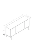 Mezza 4610 BLANCO 145 CM (METAL AYAKLI) KONSOL BEYAZ - 8
