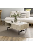 Mezza 4230 DIAMOND METAL AYAKLI ORTA SEHPA 90 CM TRAVERTEN - 1