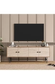 Mezza 4042 DIAMOND METAL AYAKLI TV ÜNİTESİ 150 CM SEPET-TRAVERTEN - 3